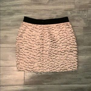 Blush Mini faux fur texture skirt
